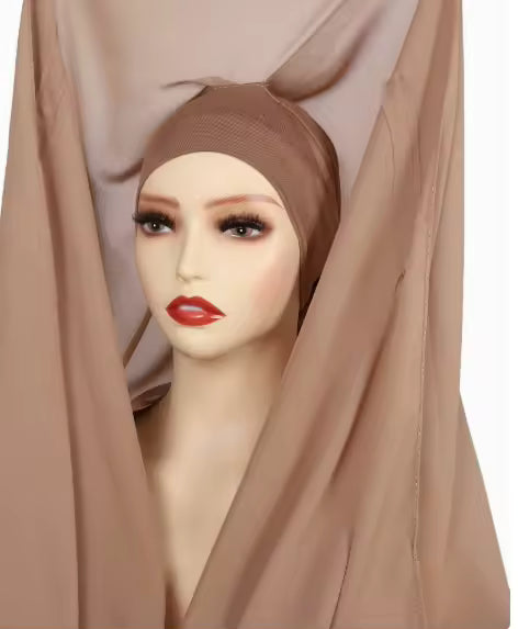 3 in 1 Flowy Chiffon Hijab Scarf Set (Hijab, Magnet Pins, Undercap)