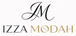 Logo of Izza Modah with a stylized 'IM' on a white background