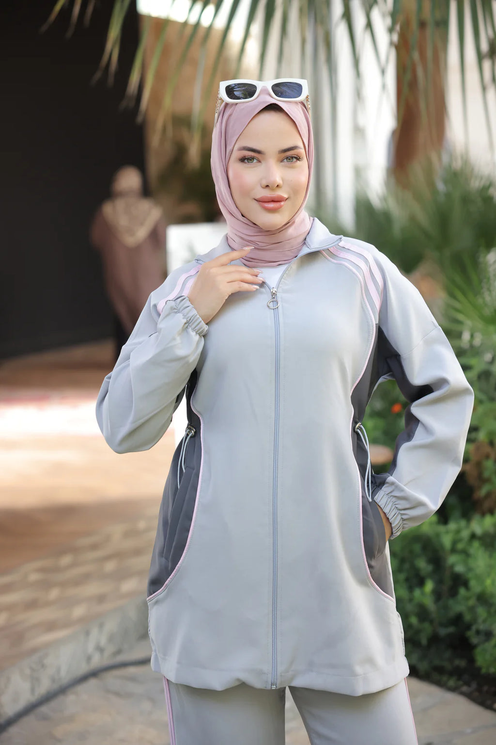 Zip-Front Two-Piece Activewear Set