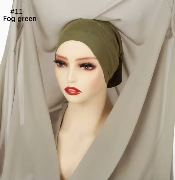 3 in 1 Flowy Chiffon Hijab Scarf Set (Hijab, Magnet Pins, Undercap)
