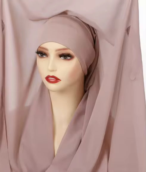 3 in 1 Flowy Chiffon Hijab Scarf Set (Hijab, Magnet Pins, Undercap)