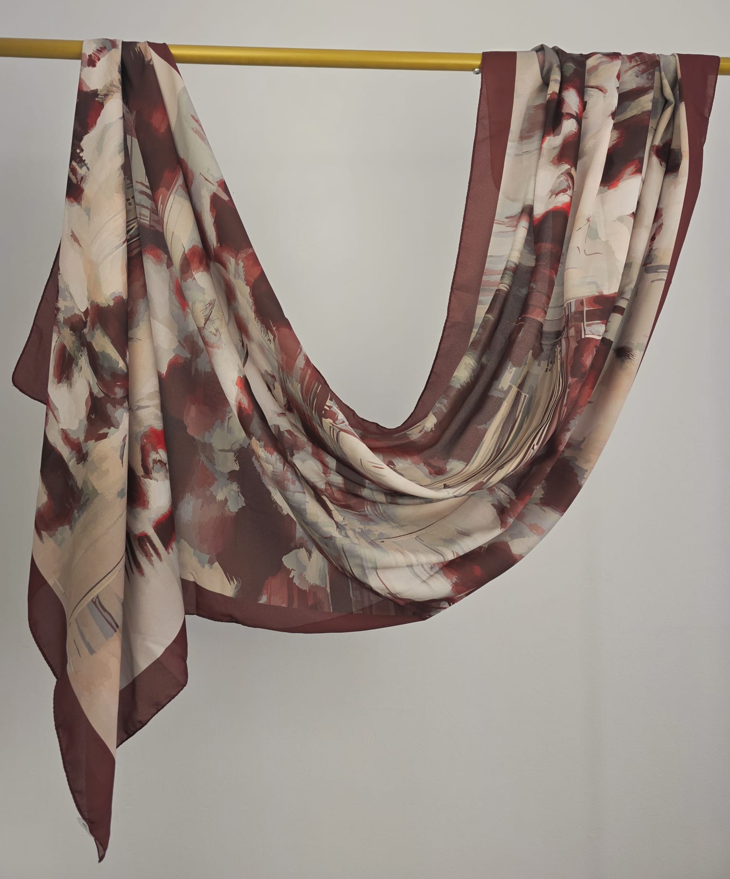 Watercolor Print Crepe Shawl