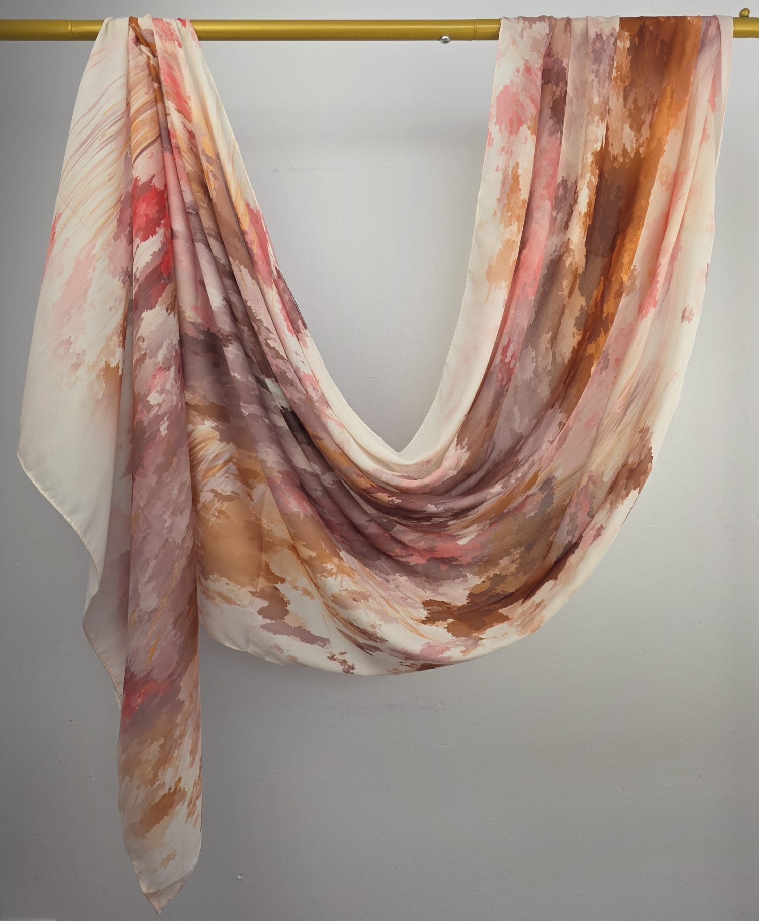 Artistic Watercolor Crepe Hijab Shawl