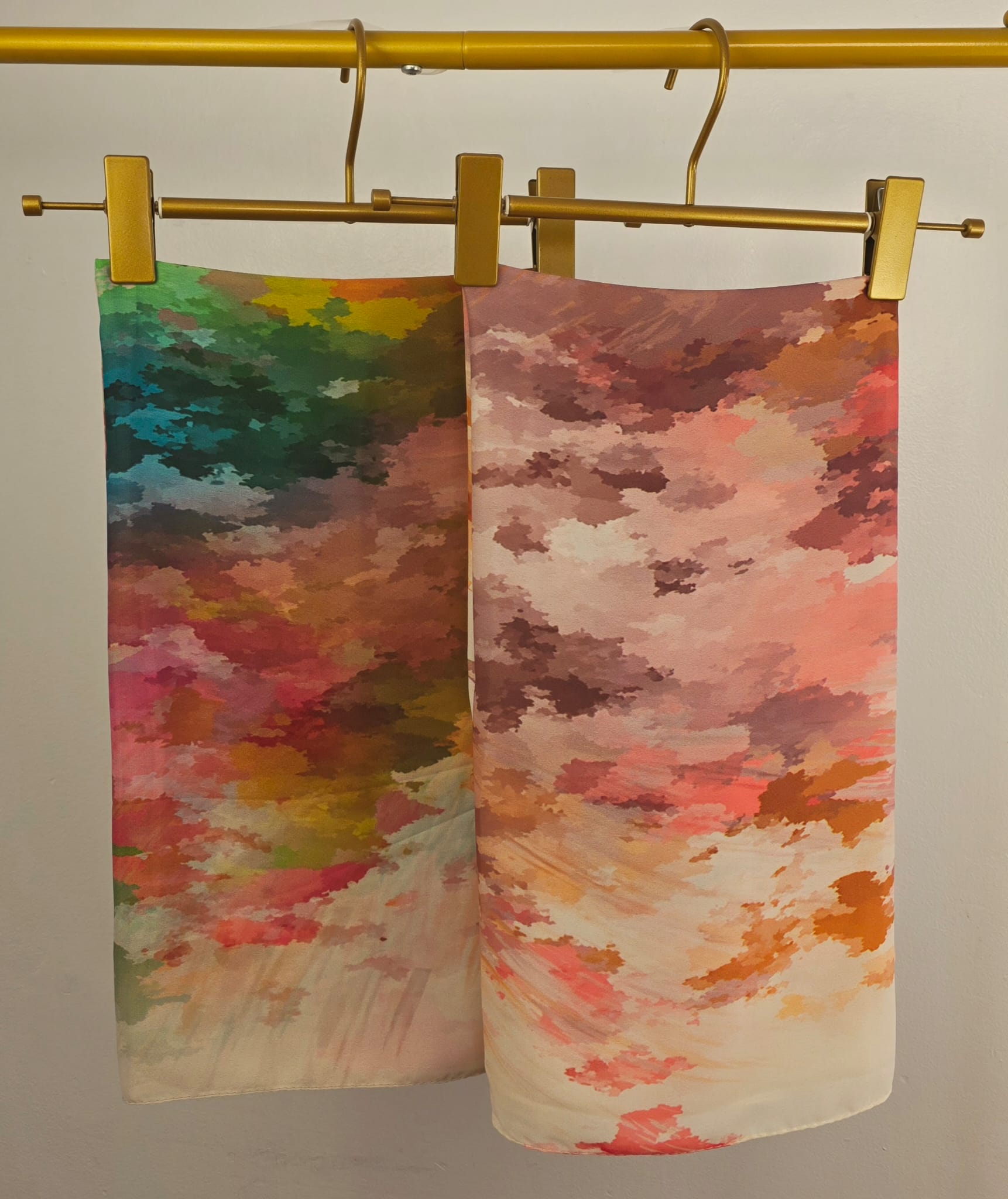 Artistic Watercolor Crepe Hijab Shawl