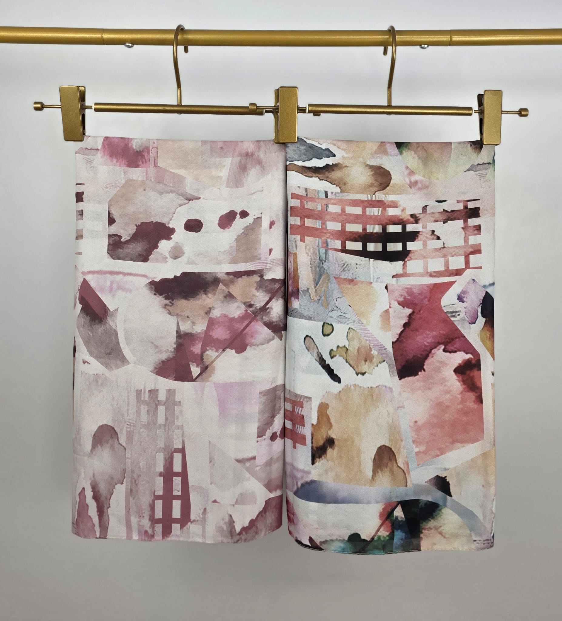 Architectural Abstract Crepe Shawl