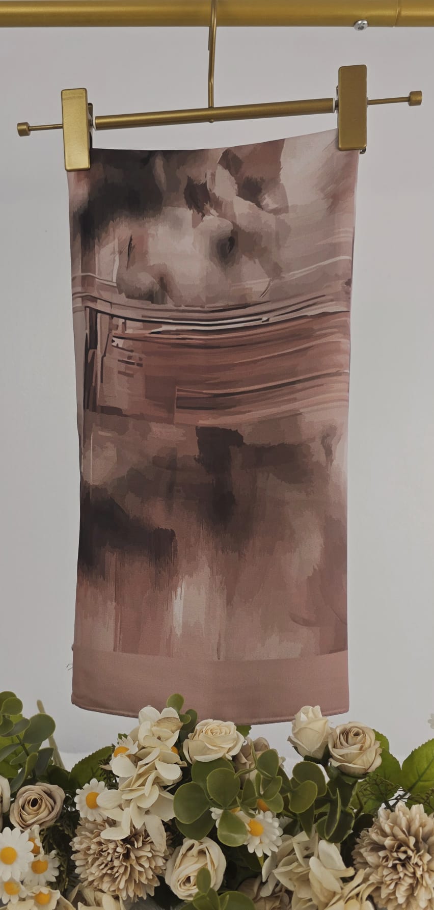 Watercolor Print Crepe Shawl