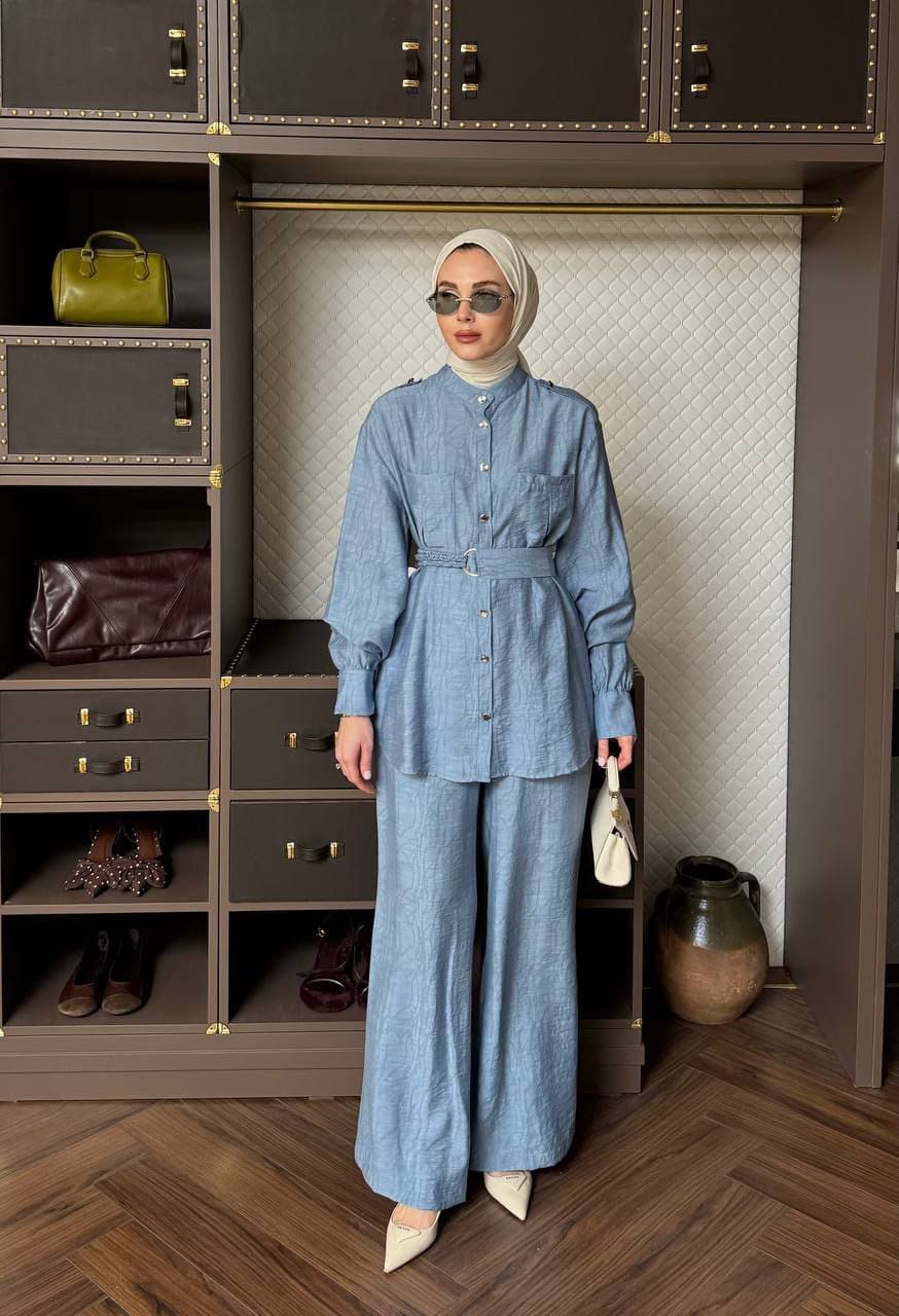 Belted Elegance Two-Piece Set (Available in 3 colors)