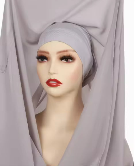 3 in 1 Flowy Chiffon Hijab Scarf Set (Hijab, Magnet Pins, Undercap)