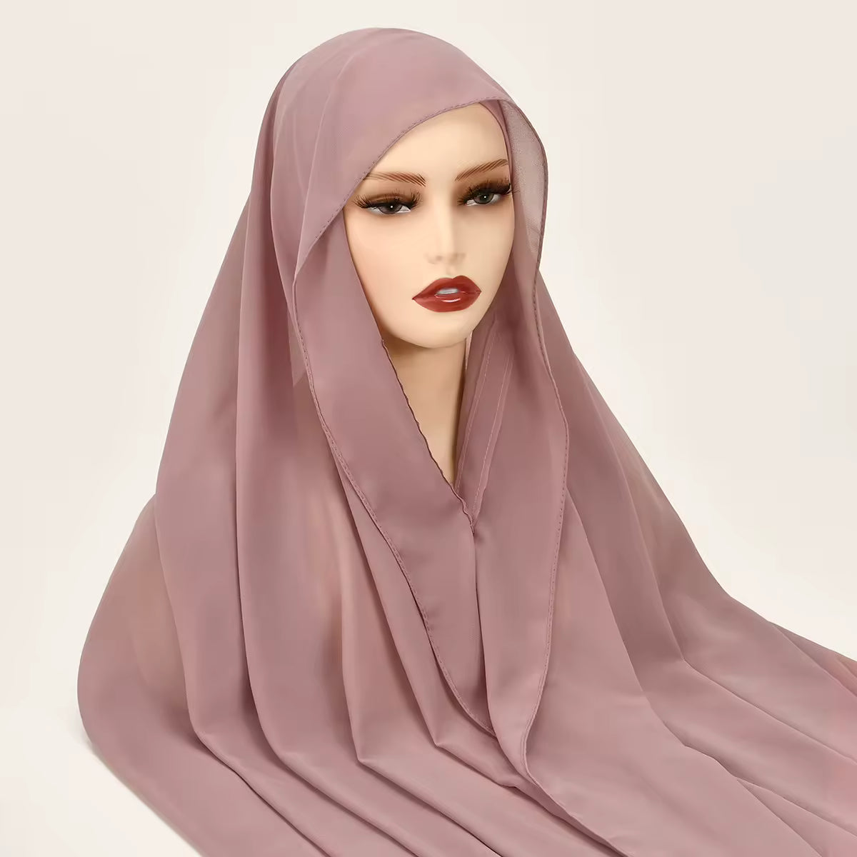 3 in 1 Flowy Chiffon Hijab Scarf Set (Hijab, Magnet Pins, Undercap)